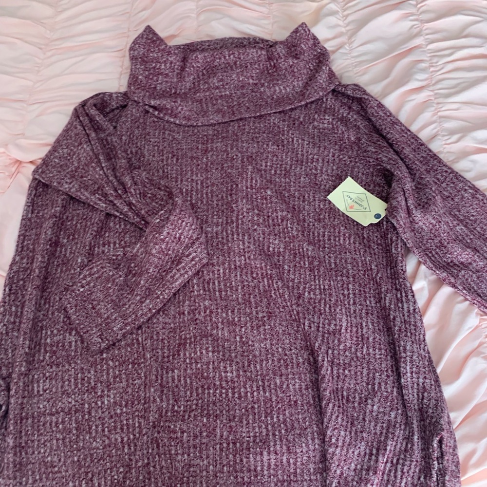 Burgundy turtleneck!